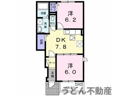 シャイン パークB(2DK/1階)の間取り写真