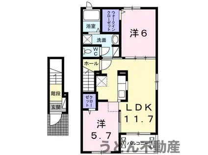アルバーダⅡ(2LDK/2階)の間取り写真