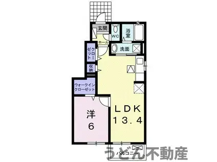 ディア コートⅡ(1LDK/1階)の間取り写真