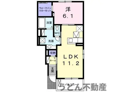 プロムナード 垂水Ⅲ(1LDK/1階)の間取り写真