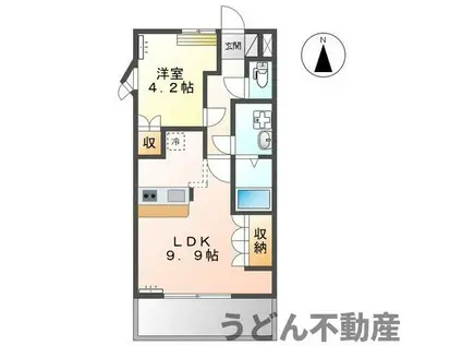 アドミレTⅡ(1LDK/2階)の間取り写真