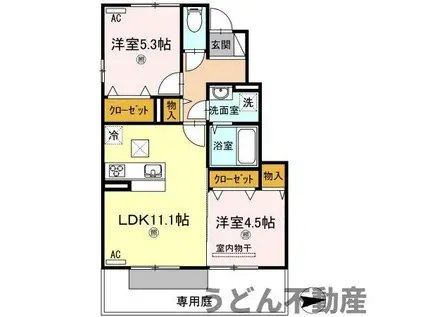 セジュール澄Ⅲ A棟(2LDK/1階)の間取り写真