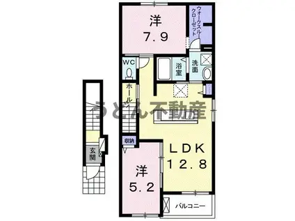 フォルシュ・ヴェーラⅡD(2LDK/2階)の間取り写真