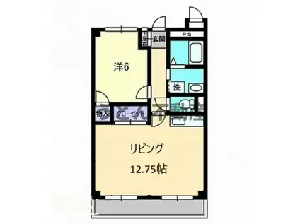 メゾン・ド・屋島Ⅱ(1LDK/2階)の間取り写真