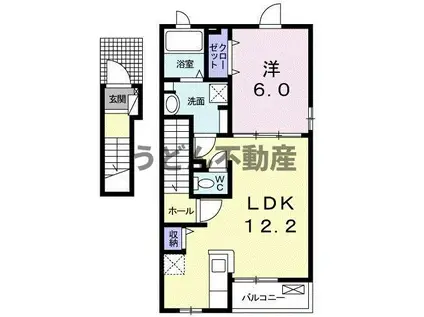 アクアマリンⅠ(1LDK/2階)の間取り写真