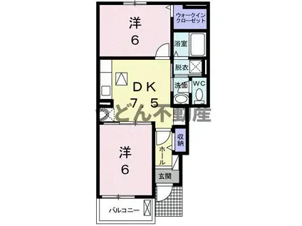 フィールドビーチ アマナ Ⅰ(2DK/1階)の間取り写真