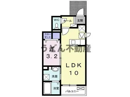 ロイヤルパークⅡ(1LDK/1階)の間取り写真