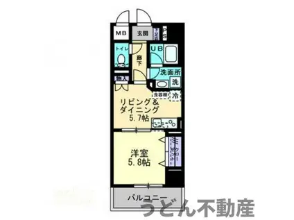 エルドラード常磐町(1DK/5階)の間取り写真