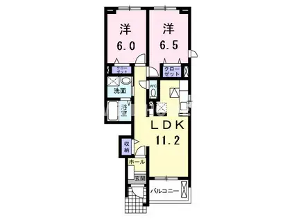 紀勢本線 宮前駅 徒歩14分 2階建 築13年(2LDK/1階)の間取り写真