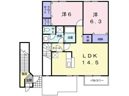 和歌山電鐵貴志川線 神前駅(和歌山) 徒歩12分 2階建 築26年(2LDK/2階)の間取り写真