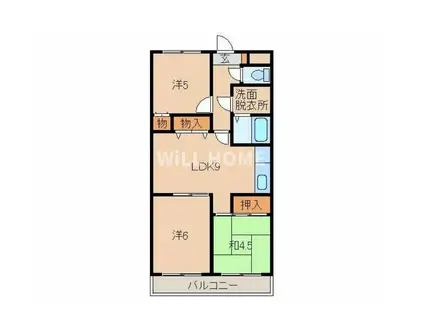 南海電鉄南海本線 紀ノ川駅 徒歩3分 3階建 築35年(3LDK/1階)の間取り写真