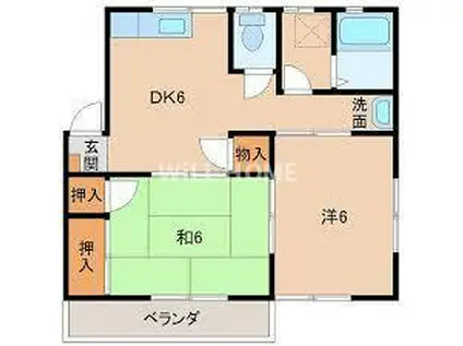 和歌山電鐵貴志川線 田中口駅 徒歩5分 2階建 築32年(2DK/1階)の間取り写真