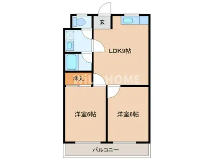 グリーンフル堀畑(2DK/2階)の間取り写真