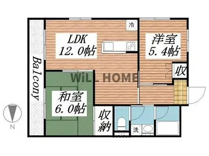 ICHOUSE(2LDK/2階)の間取り写真