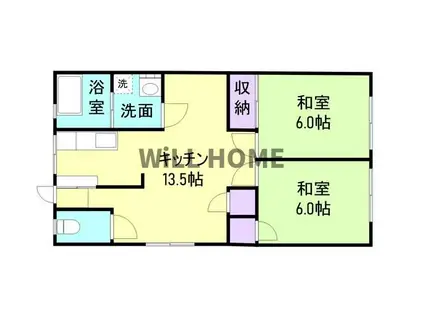 あすなろ荘(2LDK/1階)の間取り写真