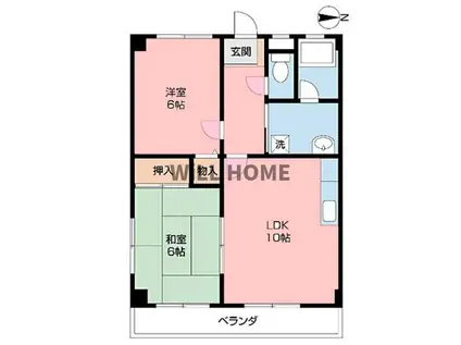 ハウスOMT(2LDK/1階)の間取り写真