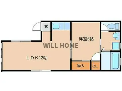 テラスハウスK(1LDK/2階)の間取り写真