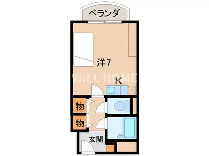 南海電鉄南海本線 和歌山市駅 徒歩16分 7階建 築40年(ワンルーム/3階)の間取り写真