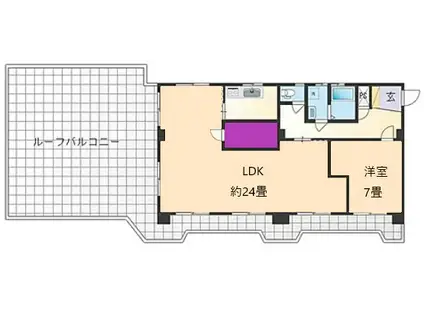 阪和線 和歌山駅 徒歩9分 5階建 築43年(1LDK/5階)の間取り写真