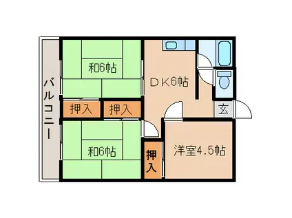 コーポサンライト(3DK/2階)の間取り写真