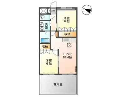 和歌山線 紀伊小倉駅 徒歩6分 2階建 築18年(2LDK/1階)の間取り写真