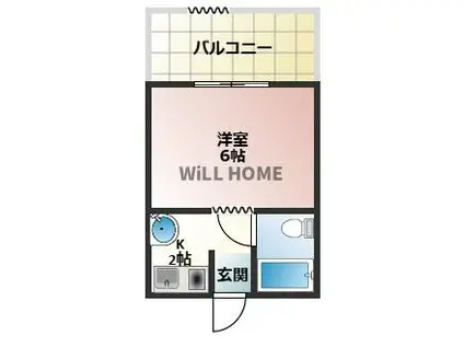 ル・シャトー十二番丁(1K/2階)の間取り写真