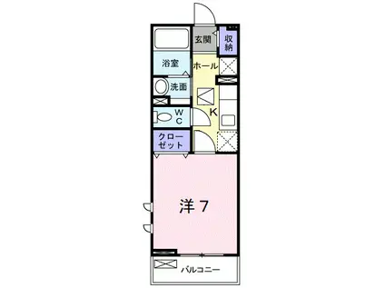 ミーティア Ⅲ(1K/1階)の間取り写真