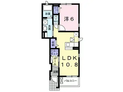 マルコ吹上(1LDK/1階)の間取り写真