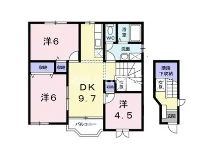 紀勢本線 和歌山駅 徒歩20分 2階建 築26年(3DK/2階)の間取り写真