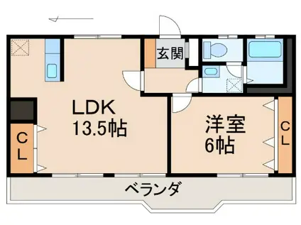 スエヨシビル黒田(1LDK/5階)の間取り写真