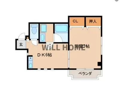 ヴィラ五番丁(1K/2階)の間取り写真