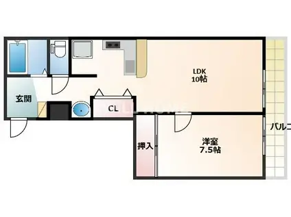 和歌山線 下井阪駅 徒歩14分 3階建 築30年(1LDK/1階)の間取り写真