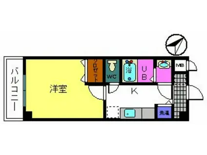 阪和線 和歌山駅 徒歩10分 5階建 築20年(1K/1階)の間取り写真
