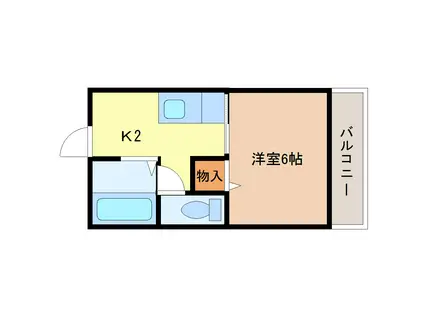 ジョイコート木ノ本(1K/2階)の間取り写真
