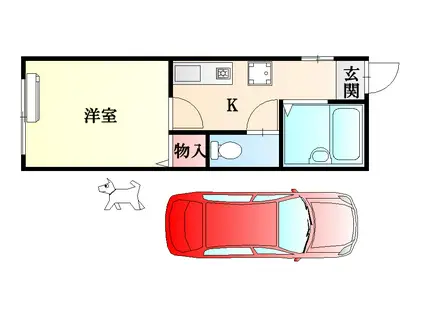 南海電鉄加太支線 磯ノ浦駅 徒歩14分 2階建 築2年(1K/1階)の間取り写真