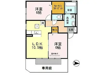 紀勢本線 黒江駅 徒歩24分 2階建 築15年(2LDK/1階)の間取り写真