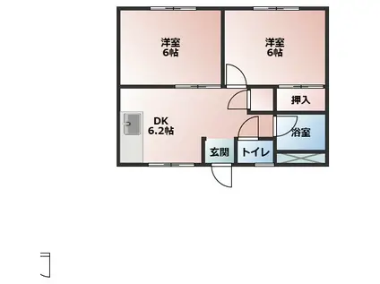 三栄プラザ(2DK/4階)の間取り写真