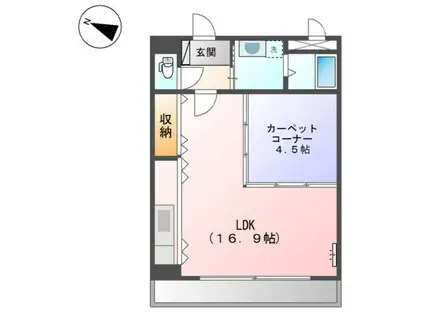 コンフォース21(1LDK/2階)の間取り写真