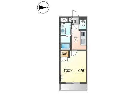 レジデンス塩屋(1K/1階)の間取り写真