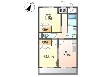 コムス・エルアール(2DK/3階)の間取り写真