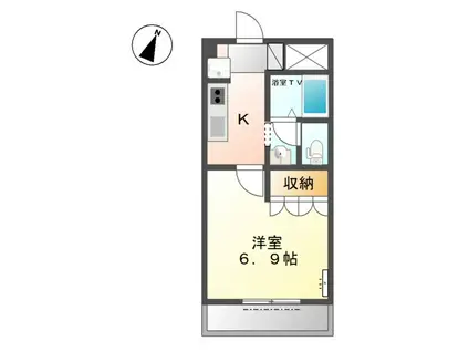 ピアチェーレ(1K/1階)の間取り写真