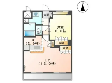 プランドールM&N(1LDK/2階)の間取り写真