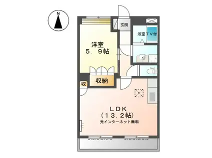 リュミエール(1LDK/1階)の間取り写真
