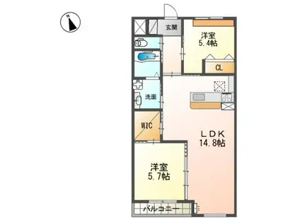 AISANCE(2LDK/1階)の間取り写真