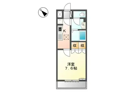 グランクール(1K/1階)の間取り写真