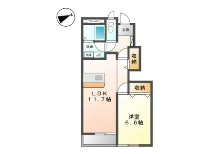 和歌山線 田井ノ瀬駅 徒歩17分 2階建 築15年(1LDK/1階)の間取り写真