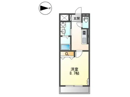 フルハウス黒田Ⅱ(1K/3階)の間取り写真