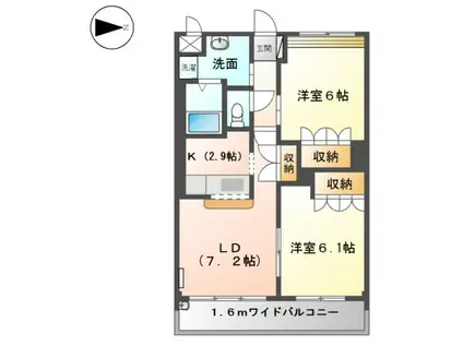 札幌市東西線 西１１丁目駅 徒歩11分 2階建 築20年(2LDK/2階)の間取り写真