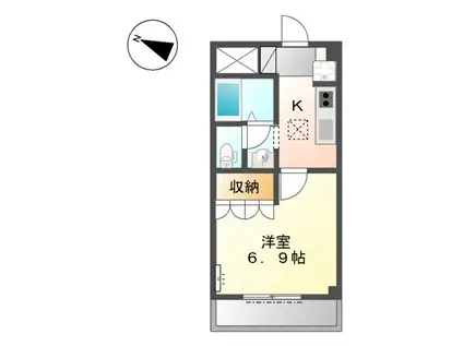 ポートM(1K/1階)の間取り写真