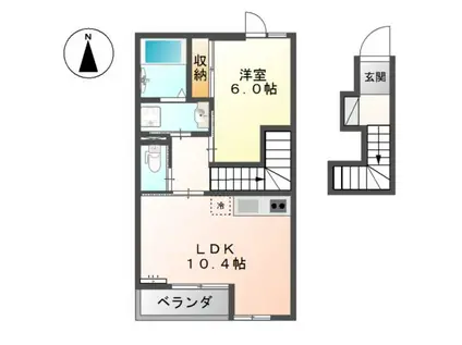 サンコート砂山(1LDK/2階)の間取り写真
